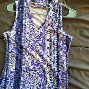 Bodycon blue pattern dress size M